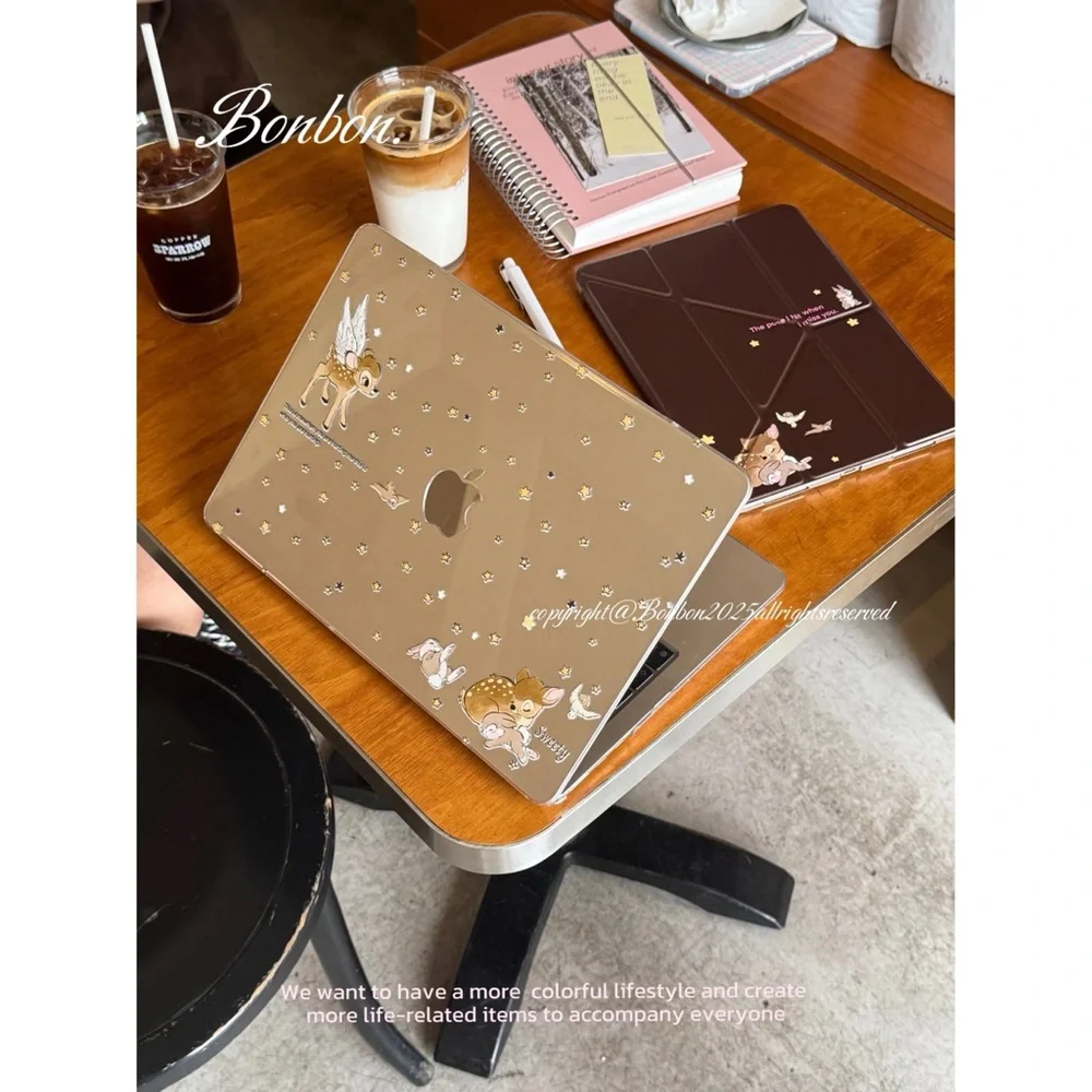 Gold Tablet Case with Star and Deer Design